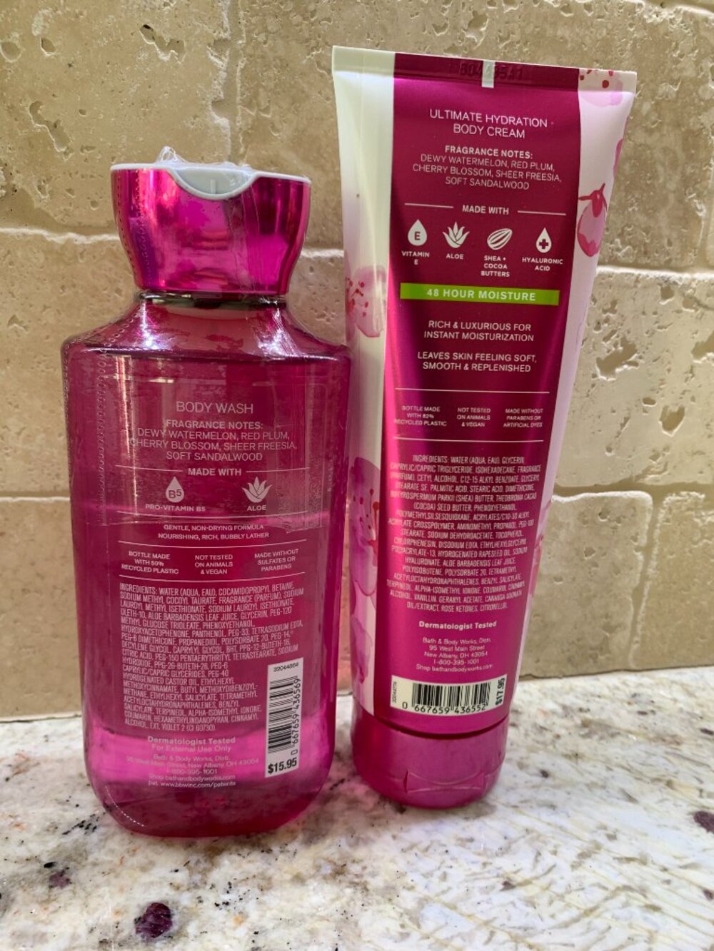 Bath & Body Works Cherry Blossom Body Cream & Body Wash NWT - Picture 2 of 6